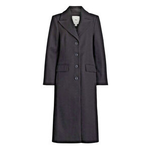 NWT Free Assembly Women’s Black Faux Wool Blend Long Coat Sz 4X (28W-30W)